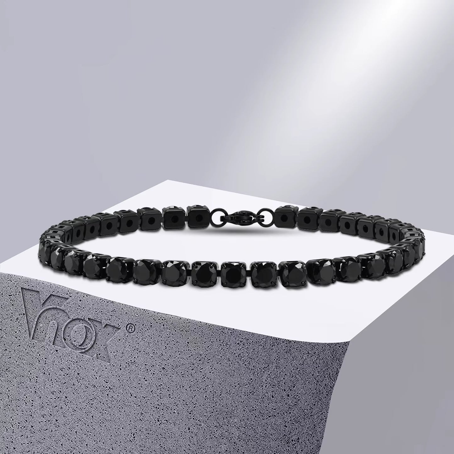 Dropshipping 5Mm Tennis Chain Bracelets for Men Women, Black Stainless Steel Chain Bracelet