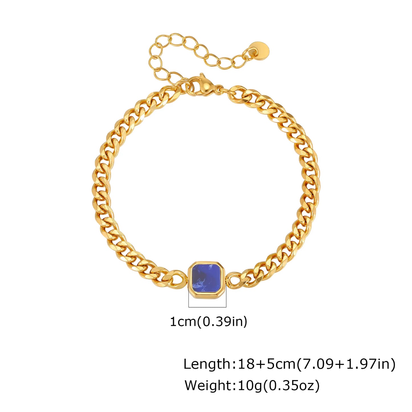 5Mm Width Adjustable Chain Bracelet for Men, Stainless Steel Acrylic Six-Sided Polished Jewelry Gifts for Husband Son Him