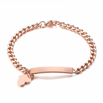 Free Engraving Custom Bracelets for Women Girl 585 Rose Gold Stainless Steel Elegant Female Jewels Personalize Gift for Her