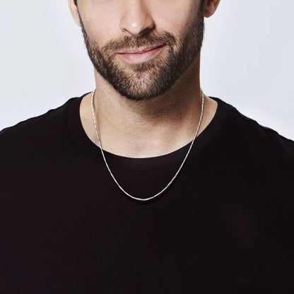 2Mm Unisex Square Snake Chain Necklace, Women Men Twisted Stainless Steel Snake Link Chain Collar, Simple Minimalist Choker