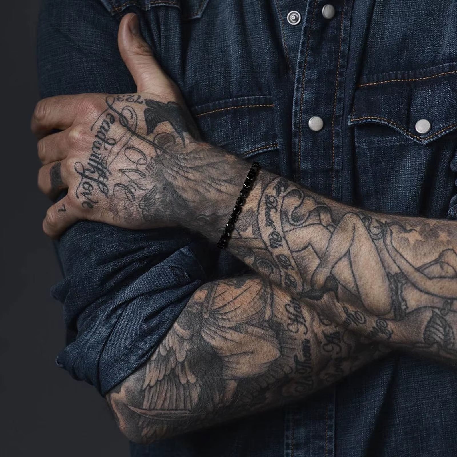 Dropshipping 5Mm Tennis Chain Bracelets for Men Women, Black Stainless Steel Chain Bracelet