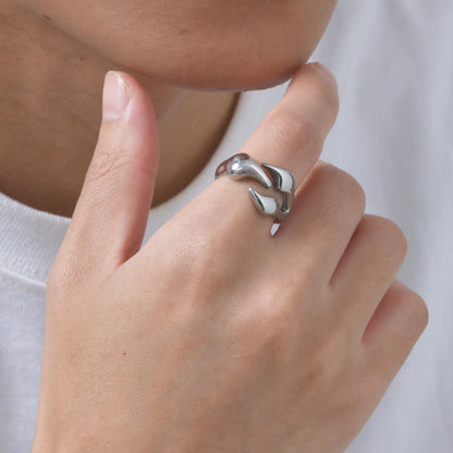 Rock Punk Claw Ring for Men Boys,Waterproof Stainless Steel Dinosaur Claw Ring,Causal Jewelry Halloween Gift