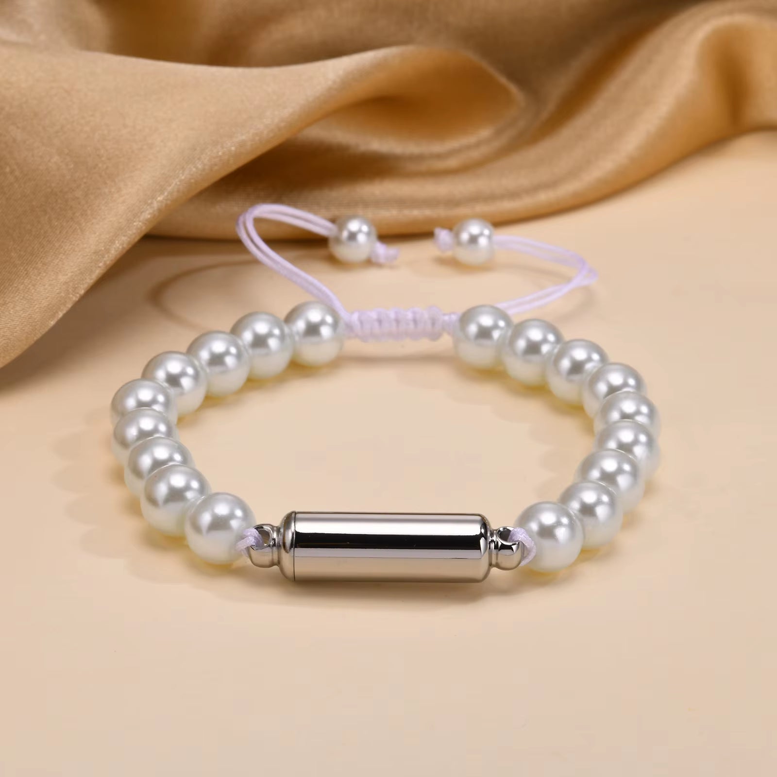 Dropshipping Cremation Urn Bracelets for Men, Adjustable Tiger Eye Beads Chain Wristband, Pet Family Papa Ashes Holder