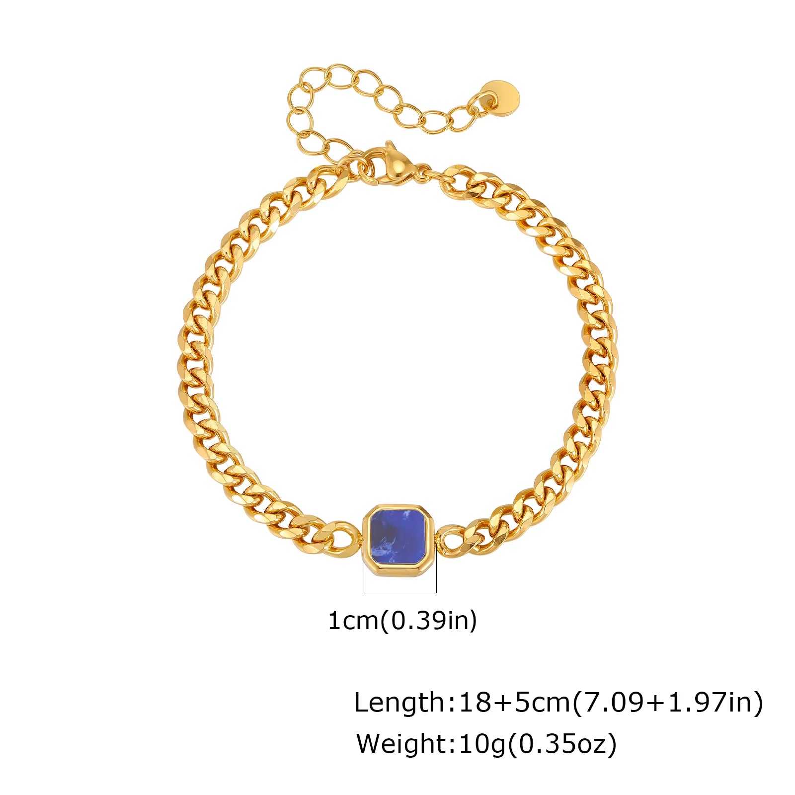 5Mm Width Adjustable Chain Bracelet for Men, Stainless Steel Acrylic Six-Sided Polished Jewelry Gifts for Husband Son‌ Him