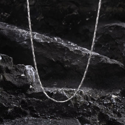 2Mm Unisex Square Snake Chain Necklace, Women Men Twisted Stainless Steel Snake Link Chain Collar, Simple Minimalist Choker