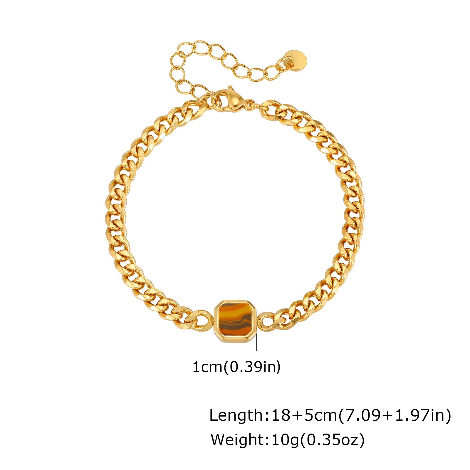 5Mm Width Adjustable Chain Bracelet for Men, Stainless Steel Acrylic Six-Sided Polished Jewelry Gifts for Husband Son‌ Him