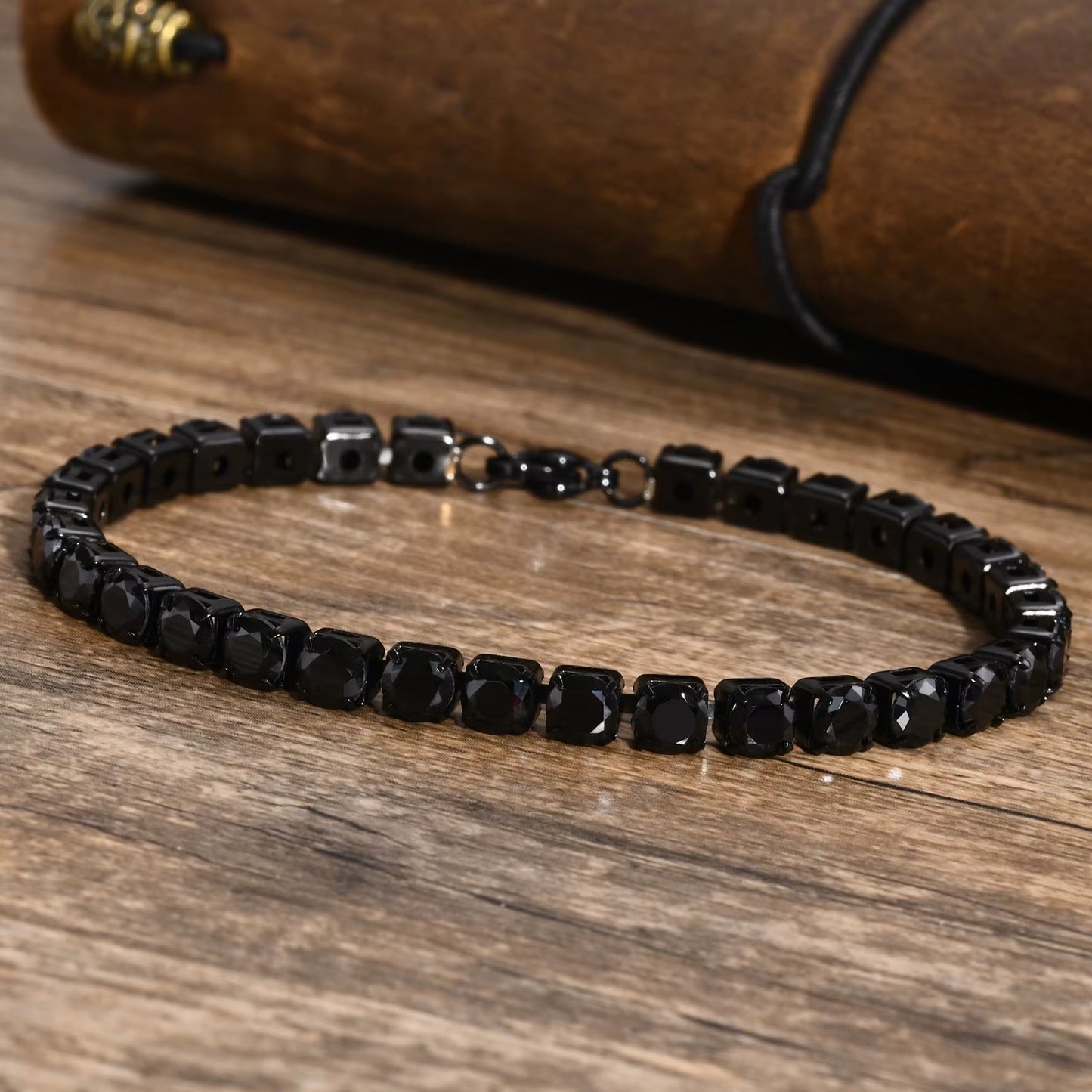 Dropshipping 5Mm Tennis Chain Bracelets for Men Women, Black Stainless Steel Chain Bracelet