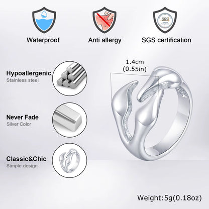 Rock Punk Claw Ring for Men Boys,Waterproof Stainless Steel Dinosaur Claw Ring,Causal Jewelry Halloween Gift