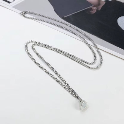 1Pair Mgneti Heart Necklaces for Women Men,Never Fade Love Attractive Couple Necklace,60Cm Stainless Steel Cuban Link Chain