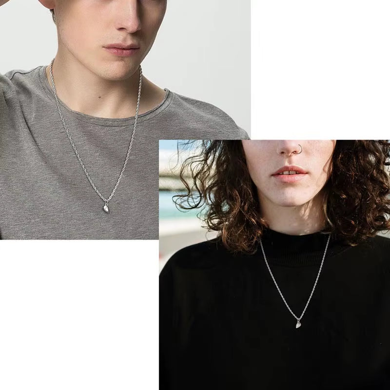 1Pair Mgneti Heart Necklaces for Women Men,Never Fade Love Attractive Couple Necklace,60Cm Stainless Steel Cuban Link Chain